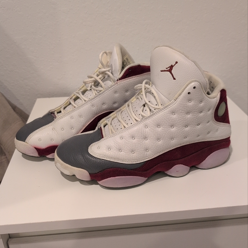 White and Red Air Jordan Sneakers